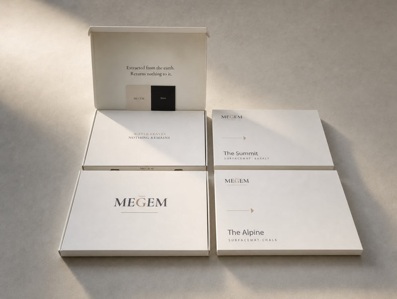 MEGEM packaging collection with real sleeves, corporate gifting